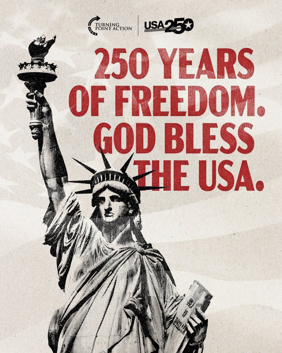 TPAction's tweet photo. 250 years of freedom. 250 years of patriotism. 250 years of We the People.

Now let’s protect what generations of Americans built. Click the link in our bio to check your voter registration status 🇺🇸 https://t.co/npKdgpgTae