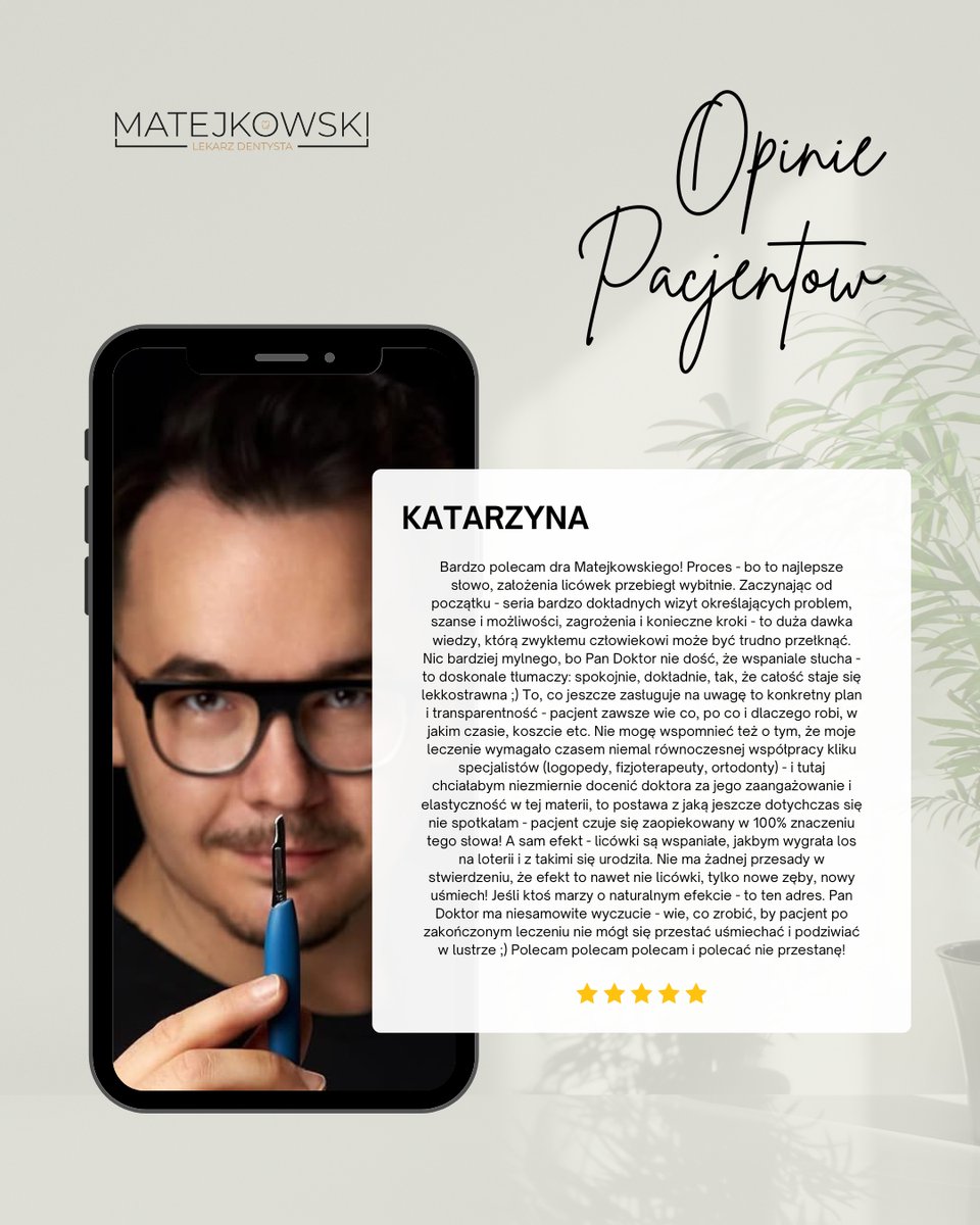 Matejkowski's tweet photo. W swojej pracy zawsze staram się, aby Pacjent czuł się zaopiekowany nie tylko od strony medycznej, ale również informacyjnej i emocjonalnej. Wierzę, że dobre leczenie zaczyna się od rozmowy, zrozumienia potrzeb i wspólnego przejścia przez cały proces – krok po kroku. https://t.co/8dd4eW3jwZ