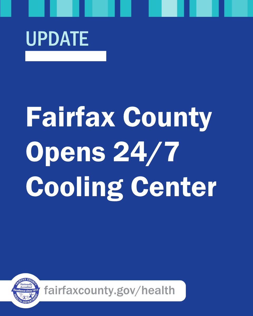 fairfaxhealth's tweet photo. Because of the continued extreme heat expected through the holiday weekend, the county has activated a 24-hour cooling center at the Jim Scott Community Center that will remain open continuously until Sunday, July 5, at 8 a.m. Learn more: https://t.co/KZ1hT6ubte https://t.co/Y2CoKmFiQs