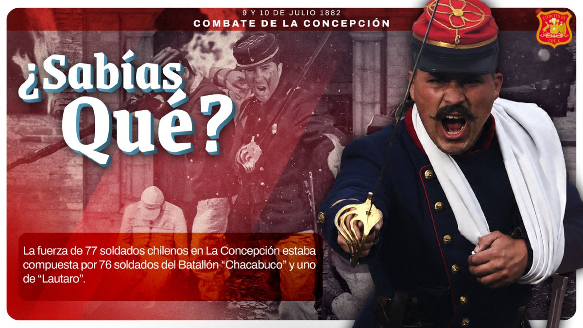Ejercito_Chile's tweet photo. ¿Sabías que los 77 inmortales del Combate de La Concepción no pertenecían a una sola unidad? 🇨🇱⚔️
Unidos bajo un mismo juramento hacia la Patria. 🪖
#JuramentoALaBandera #CombateDeLaConcepción https://t.co/6PD7HFGzn6