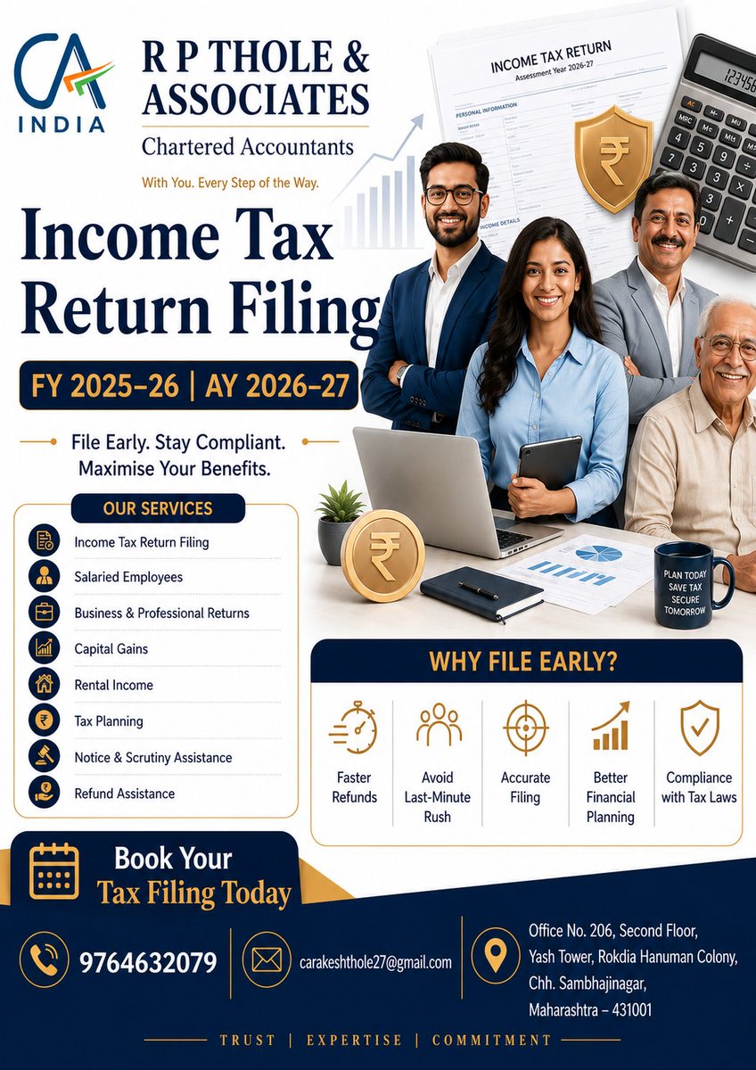 rakeshthole's tweet photo. Avoid last minute rush!!
DM for more details
#incometax #ITR #finance #taxation https://t.co/v20FDjIXJX