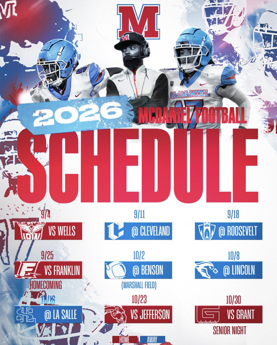McDaniel_HS_FB's tweet photo. 2026 McDaniel 🏈 Schedule #WeAreMcDaniel #CTC #WeAllWeNeed #TheMWay https://t.co/RuzBxiy8qi