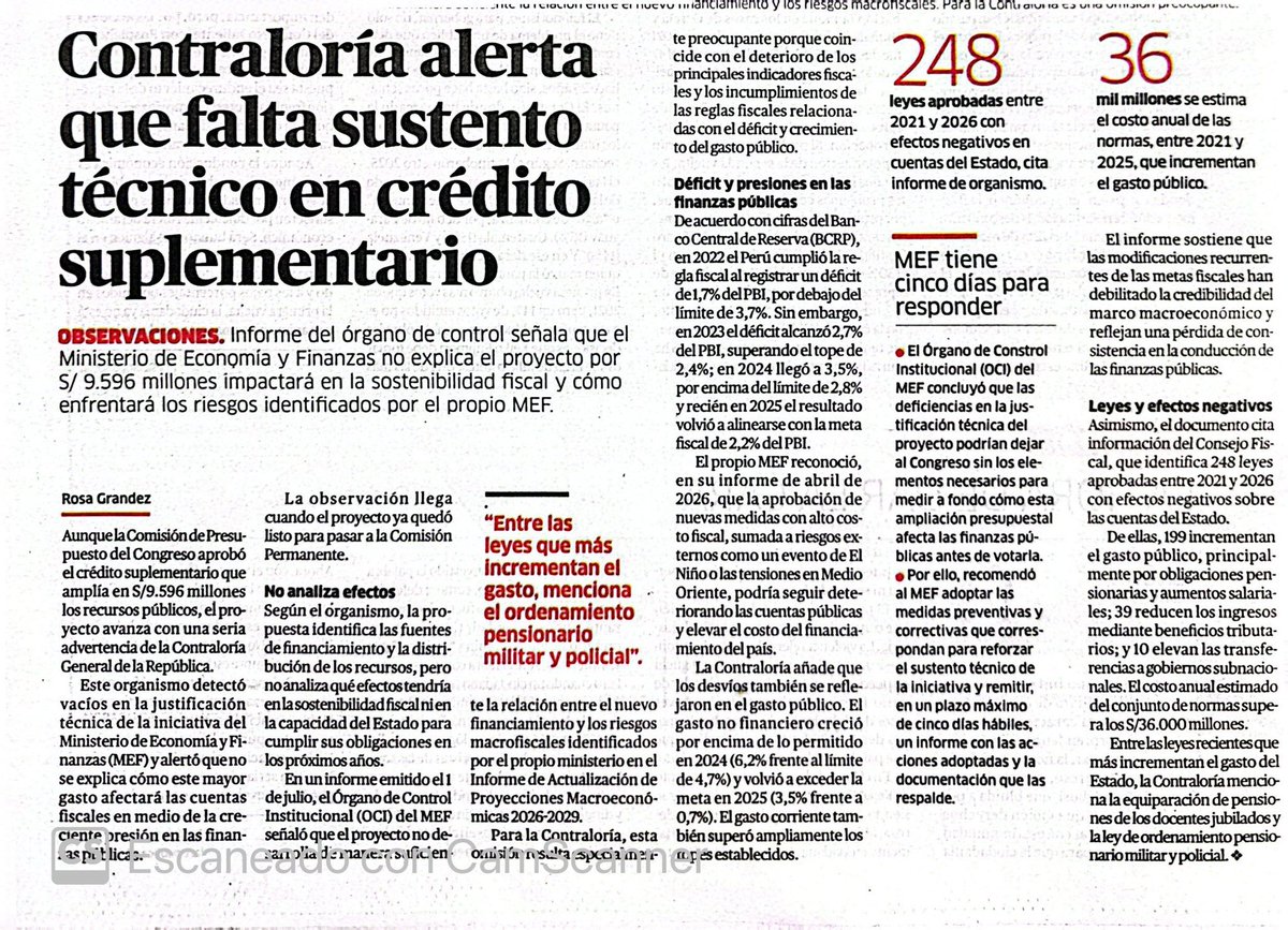 eduardo_recoba's tweet photo. ¿Fondo de estabilización fiscal El Niño? No.
¿Mitigación El Niño? No. 
¿Crédito suplementario ADICIONAL El Niño? No. 
¿Partida infraestructura post El Niño? No. 
¿Autoridad Nacional El Niño? No. 
¿Mesa multisectorial pre El Niño? No. 
Lean para qué es ... https://t.co/kp5ob0zwzT