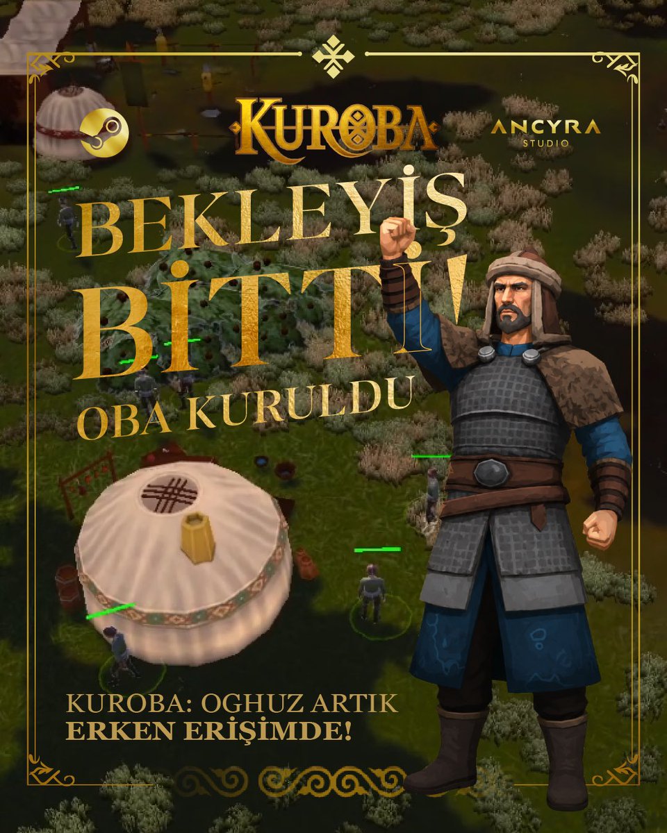 AncyraStudio's tweet photo. 🚨 KUROBA: OGHUZ ERKEN ERİŞİMDEEEEE! ⚔️🎉

Bekleyiş sona erdi!

Aylar süren geliştirme, binlerce satır kod, sayısız test ve büyük bir emek sonunda sizlerle buluştu.

Artık Kuroba: Oghuz’u Steam Erken Erişim’de deneyimleyebilir, geri bildirimlerinizle bu yolculuğun bir parçası olabilirsiniz.

Bu süreçte bizi yalnız bırakmayan, destek veren ve inanan herkese sonsuz teşekkür ederiz. 💛

🎮 Hemen oynamaya başla:
https://t.co/fylre1Il61

#Kuroba #KurobaOghuz #EarlyAccess #RTS #GameDev