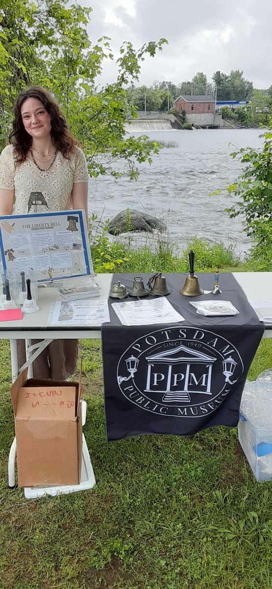 PotsdamMuseumNY's tweet photo. #MuseumNews
The Museum was happy to participate last Friday in the North Country Children's Museum annual #Summer Bash.
Our intern, Hailey Fairchild, helped to teach children about the history of the #LibertyBell and let them ring some of the bells from the Museum collection. https://t.co/h13BPiBExd