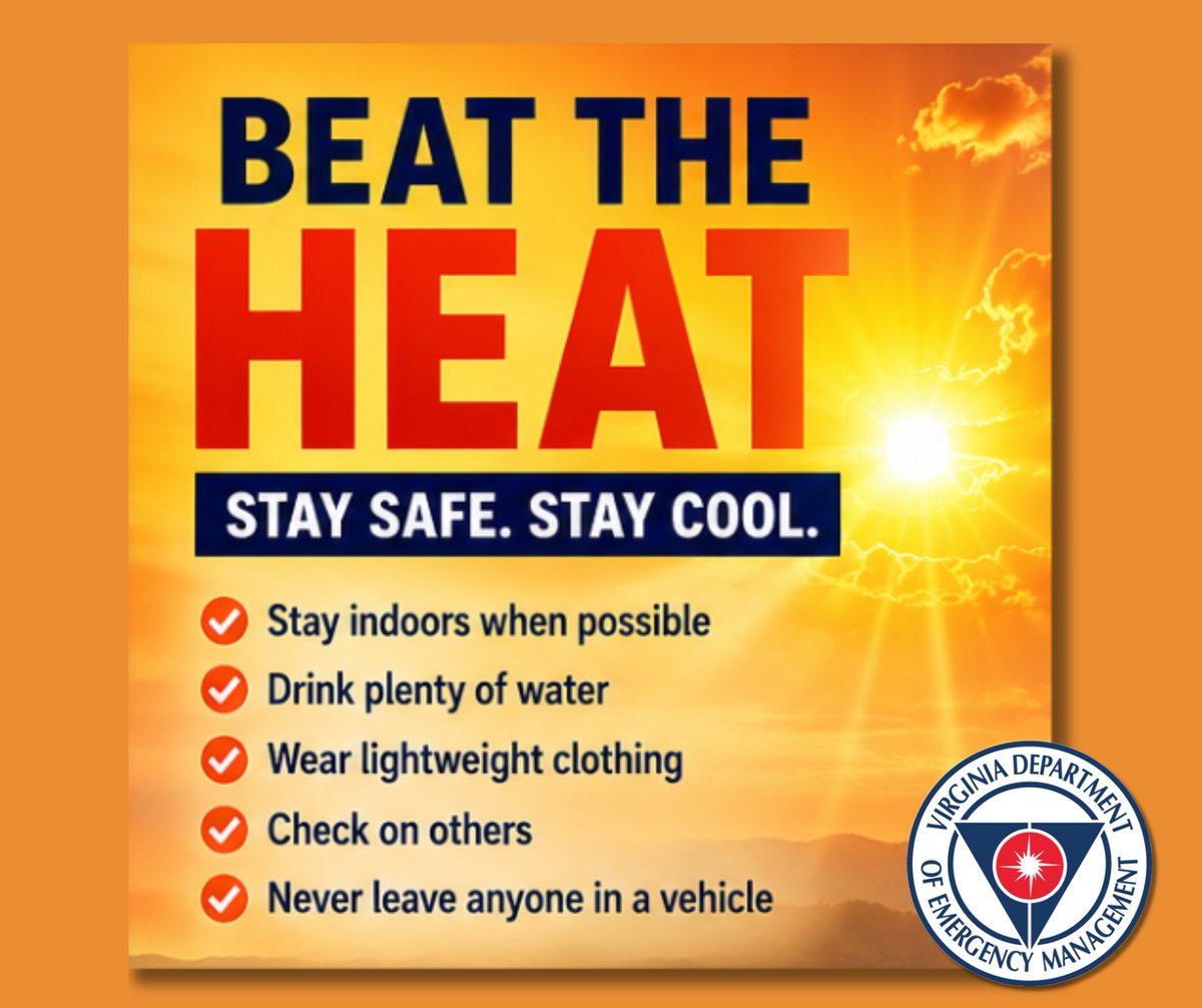 Norfolkstate's tweet photo. It's blazing outside, Spartans. ☀️
Stay hydrated, limit your time outdoors when possible, wear lightweight clothing, and check on those around you. A few simple precautions can go a long way in helping you beat the heat. https://t.co/SU3L8C23J2