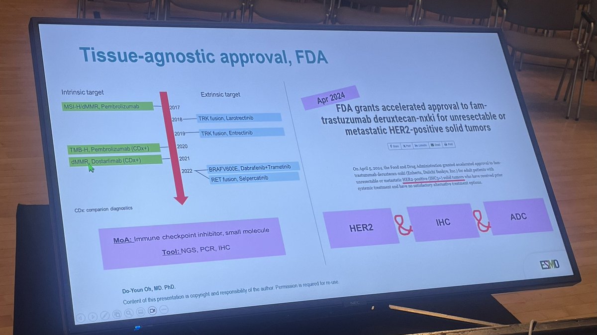 DrAngelaLamarca's tweet photo. Great colloquium on #Targeting #Her2 in GastrointestinalTumours at @myESMO #ESMOGI26
🤩Great company with #DrOh and @RamonSalazarS for the session
📸Summary of #TumourAgnostic approvals (🙌🏻 #DrOh)
#ESMOAmbassadors https://t.co/e32pYbgxBL