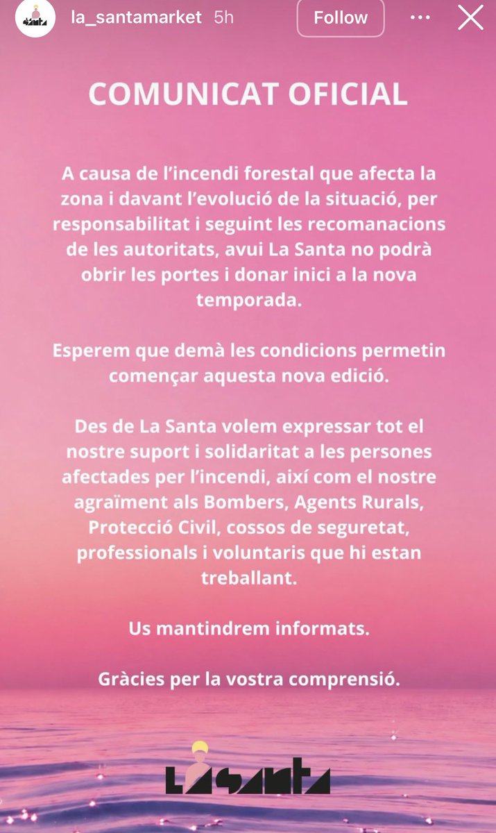 xaviermt's tweet photo. Malgrat l' #IFBisbalEmpordà, @CapRoigFestival manté la inauguració, mentre que @La_SantaMarket la suspèn.
La diferència no menor és que mentre el primer està dirigit per gent que veu la Costa Brava com un decorat, el propietari del segon hi viu. https://t.co/YB6yoWVEB6