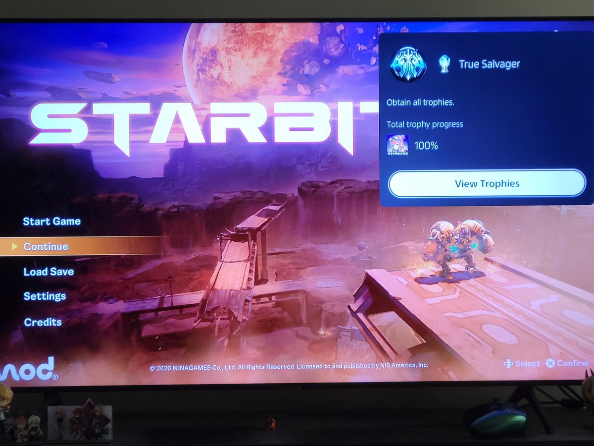Ndpkid's tweet photo. #Starbites platinum is done! Had a really good time here. Great story and characters, hope to see more eventually. Combat is also solid. But a handful of small issues which stop it from being great. And a weird trophy list for a jrpg. But a very solid time overall. Score: 7.8/10 https://t.co/rrFTMQT3hd