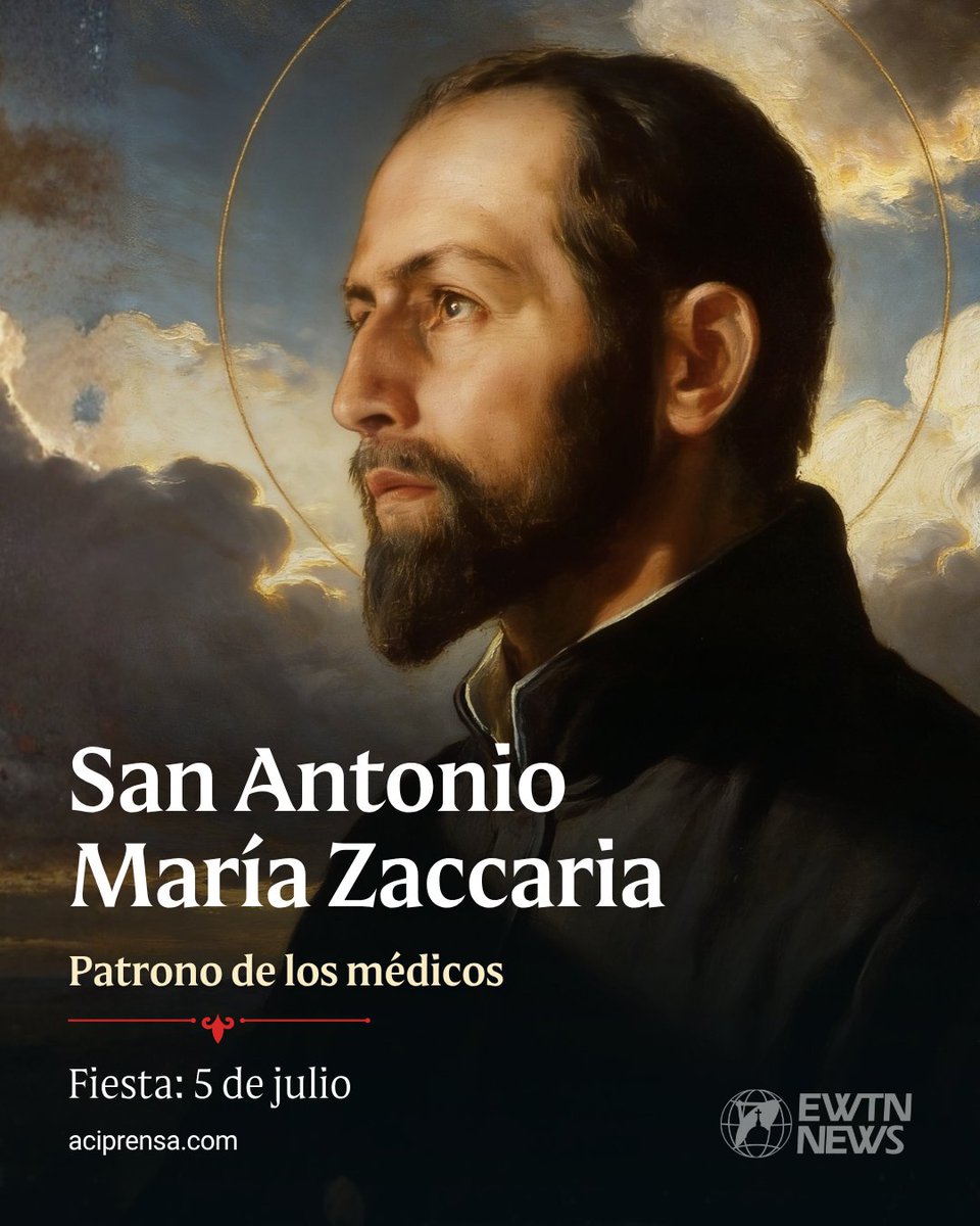 aciprensa's tweet photo. 🩺✨ Hoy celebramos a San Antonio María Zaccaria, patrono de los médicos, un santo que entendió que sanar el cuerpo y cuidar el alma podían ser una misma misión.

Nacido en Cremona (Italia) en 1502, quedó huérfano de padre siendo un bebé y fue su madre quien lo educó en la fe. A los 22 años se graduó como médico, decidido a poner su profesión al servicio de los demás. Sin embargo, Dios lo llamó a dar un paso más: estudió filosofía y teología, fue ordenado sacerdote y dedicó su vida a la renovación espiritual de la Iglesia.

En Milán fundó los Clérigos Regulares de San Pablo (Barnabitas), las Hermanas Angélicas de San Pablo y los Laicos de San Pablo, comunidades que impulsaron una profunda reforma de la vida cristiana. También promovió la Adoración de las 40 Horas, una práctica de oración ante el Santísimo Sacramento nacida de su inmenso amor por la Eucaristía.

Vivió en una época marcada por la Reforma protestante y, con su predicación, su ejemplo y sus fundaciones, contribuyó a preparar el camino para la renovación católica que llegaría con el Concilio de Trento.

Murió el 5 de julio de 1539, con solo 36 años, dejando un legado que transformó la vida de innumerables personas. Fue canonizado por el Papa León XIII en 1897 y hoy sigue siendo un modelo para médicos, sacerdotes y todos aquellos que entienden el servicio como una forma de llevar el amor de Dios a los demás.