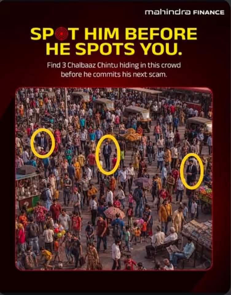 gadhiya_hema's tweet photo. @MahindraFin Spotted 3 Chalbaaz Chintu
#SpotChalbaazChintu #StayScamAware #MahindraFinance #ContestAlert #ScamAwareness
@MahindraFin
Join here friends
@Mayur7331
@HaruG789
@dalmiya_chanda https://t.co/Zqkj9x6RXM