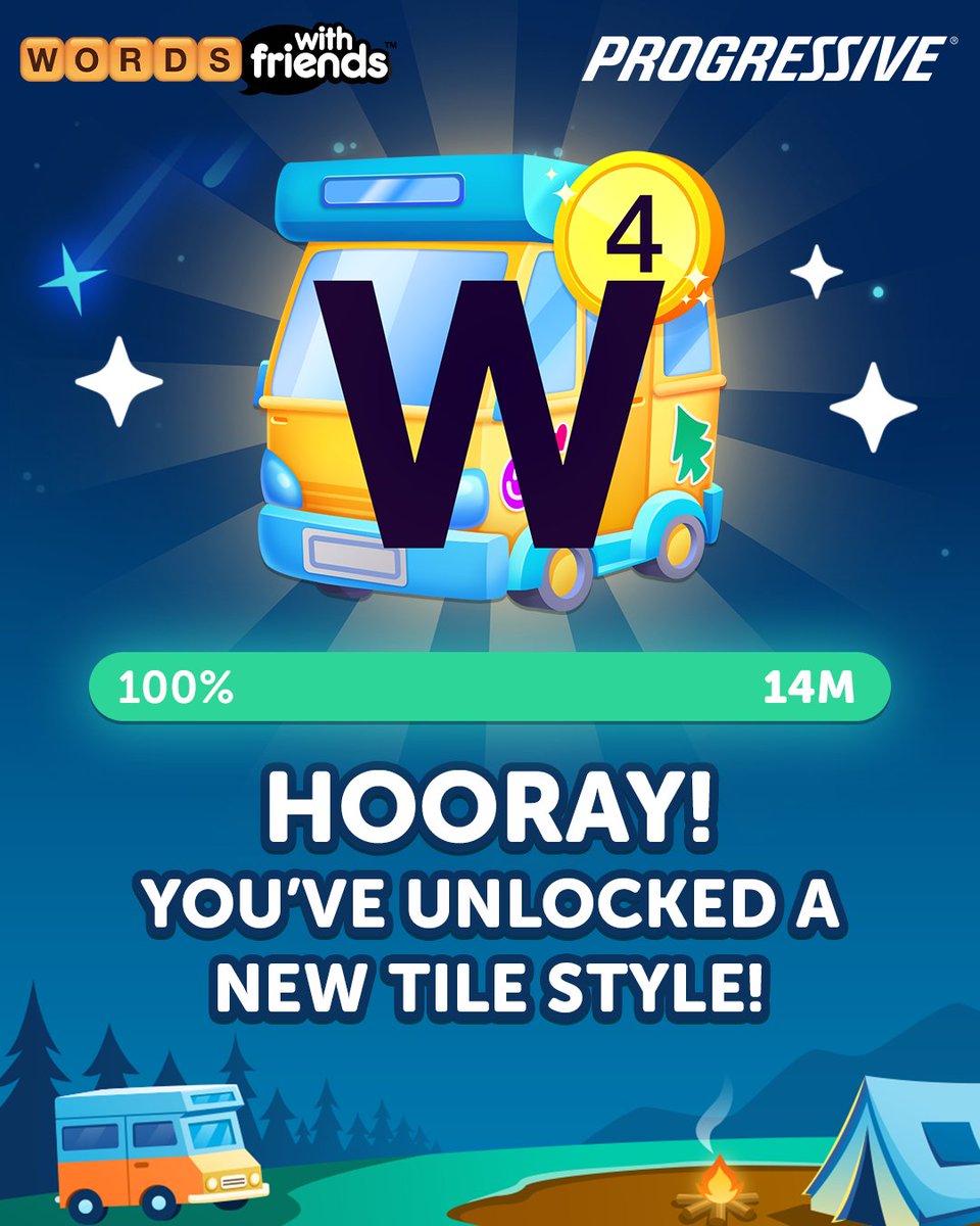 WordsWFriends's tweet photo. You did it, Wordies! You followed the map and completed the Progressive Challenge to unlock this exclusive Tile Style! Claim yours before it is gone: https://t.co/kMQ0xwYCau https://t.co/uLij2UFl1o