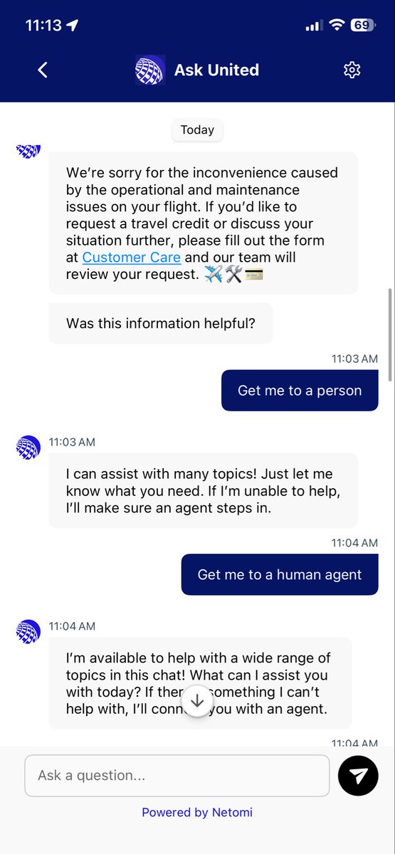 polymath_james's tweet photo. @united , why is your customer service actually so terrible?

(For reference, I have a flight being delayed for at least 4 and a half hours, because of their operational and maintenance issues, and I’ll be arriving in Chicago from SF at an odd time) https://t.co/VEyTKqi0hE