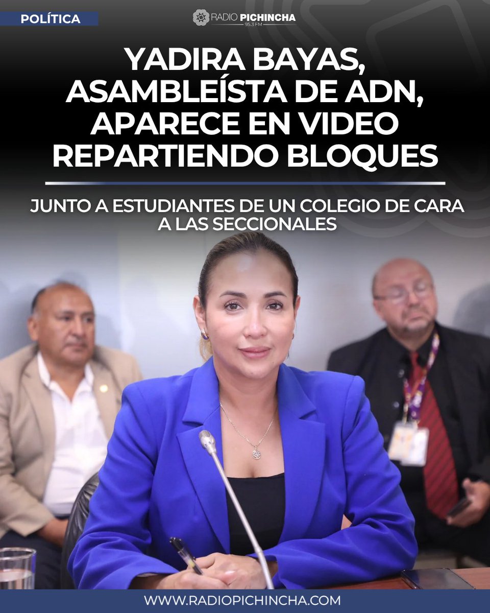 radio_pichincha's tweet photo. 🏛#Política | Este episodio no es el primero en el que Bayas es cuestionada. Durante la campaña electoral de 2025, la asambleísta enfrentó graves acusaciones por el supuesto uso de recursos públicos para captar votos.
#LaRadioDeLasNoticias
Los Detalles ⬇️
https://t.co/phjcB6cPX1 https://t.co/Z10cr37FvA
