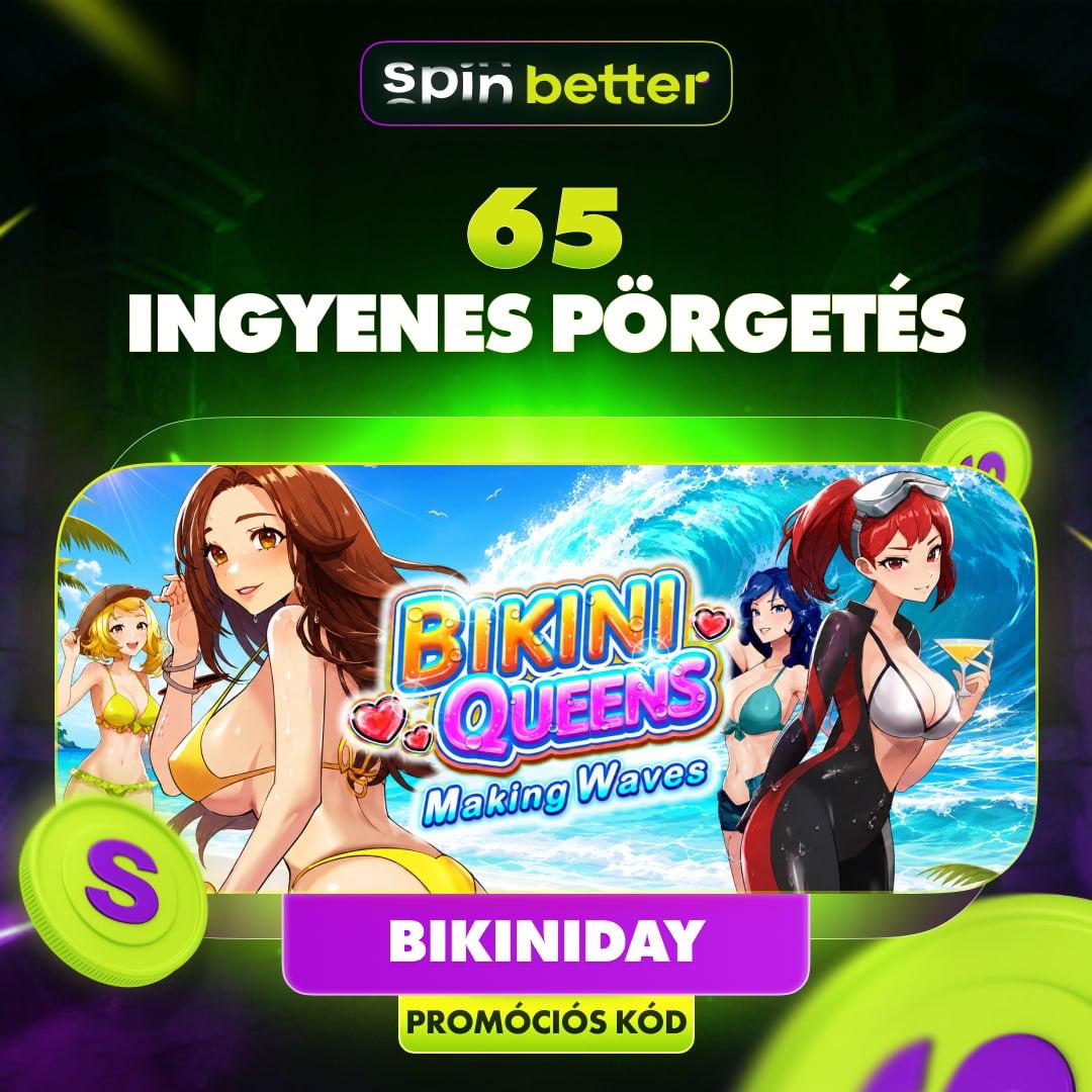 Bonuszvadasz's tweet photo. 65 INGYENES PÖRGETÉS A BIKINI-NAP ALKALMÁBÓL! 🤩

A strandhangulat elindult, már csak a tárcsákat kell pörgetni 🎰

Add meg a BIKINIDAY promóciós kódot, és vidd el a 65 ingyenes pörgetést a nyári BIKINI QUEENS slotban! 🎰

BÓNUSZ IGÉNYLÉSE 👇 
https://t.co/8E3hRpL4jm https://t.co/WV2QXtHSkY