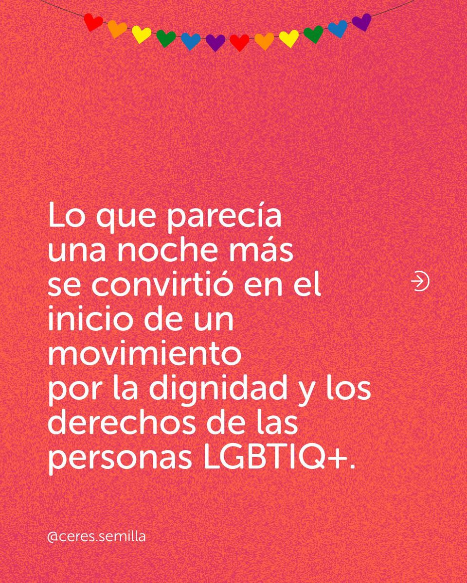 Ceres_Semilla's tweet photo. 🏳️‍🌈 El Orgullo nació de la resistencia, es una lucha por la dignidad, la libertad y la igualdad.

Porque recordar Stonewall también es recordar que los derechos se conquistan, se defienden y se ejercen todos los días. ✊🏽🌈 https://t.co/bcyUYCg89D