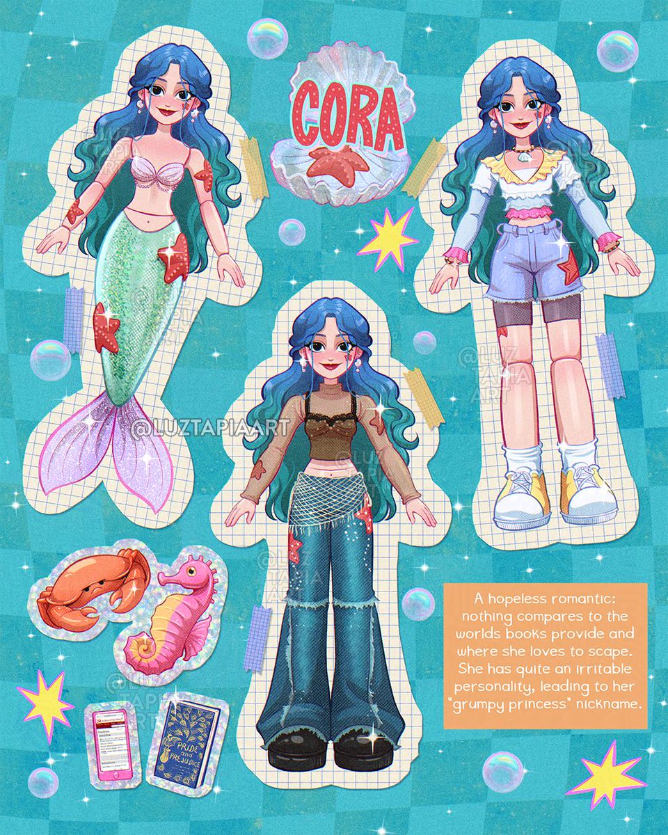 luztapiaart's tweet photo. Mermaids on Land - Cora's Doll 🦀🫧✨ (1/3) https://t.co/E8KGmk6kYq