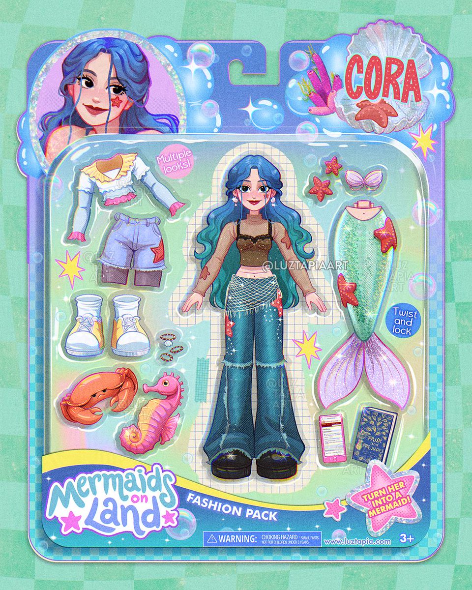 luztapiaart's tweet photo. Mermaids on Land - Cora's Doll 🦀🫧✨ (1/3) https://t.co/E8KGmk6kYq