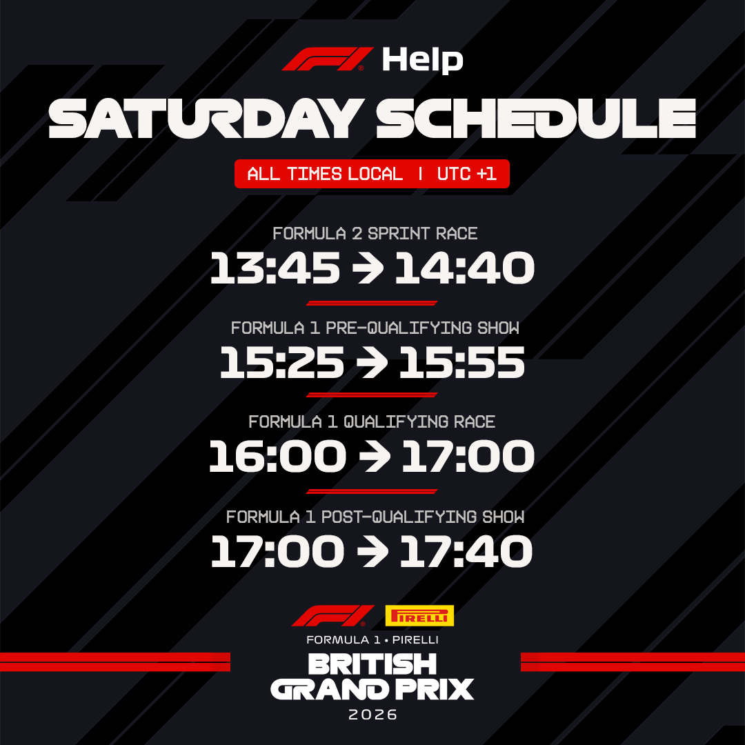 F1Help's tweet photo. It's Sprint and Qualifying day here in Britain!😎

Check out all the action today LIVE on #F1 TV 📺👇
https://t.co/yQJZrzeVhT https://t.co/xxc4cMafun