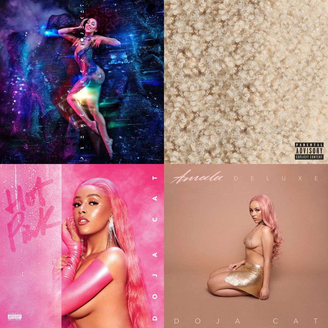 DojaCatNation's tweet photo. Doja Cat's most streamed albums in the month of June.

#1 — Planet Her (Deluxe) | +96,6M
#2 — Hot Pink | +53,1M
#3 — Scarlet 2 CLAUDE | +41,7M
#4 — Amala (Deluxe Version) | +31,5M
#5 — Vie | +20,2M
#6 — Purrr! | +11,8M https://t.co/0FxsIs2HS5