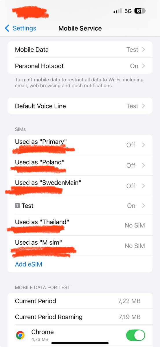 YourKaiCrypto's tweet photo. Full works, bought SIM card in literally 1 min, for $10 for 10GB, literally cheaper than my real provider when I travel abroad. This allows me to use imessage/ twitter with primary service disabled and WiFi disabled. Fully anonymous, paid and instantly available

U can get 100mb for .005 sol (US)