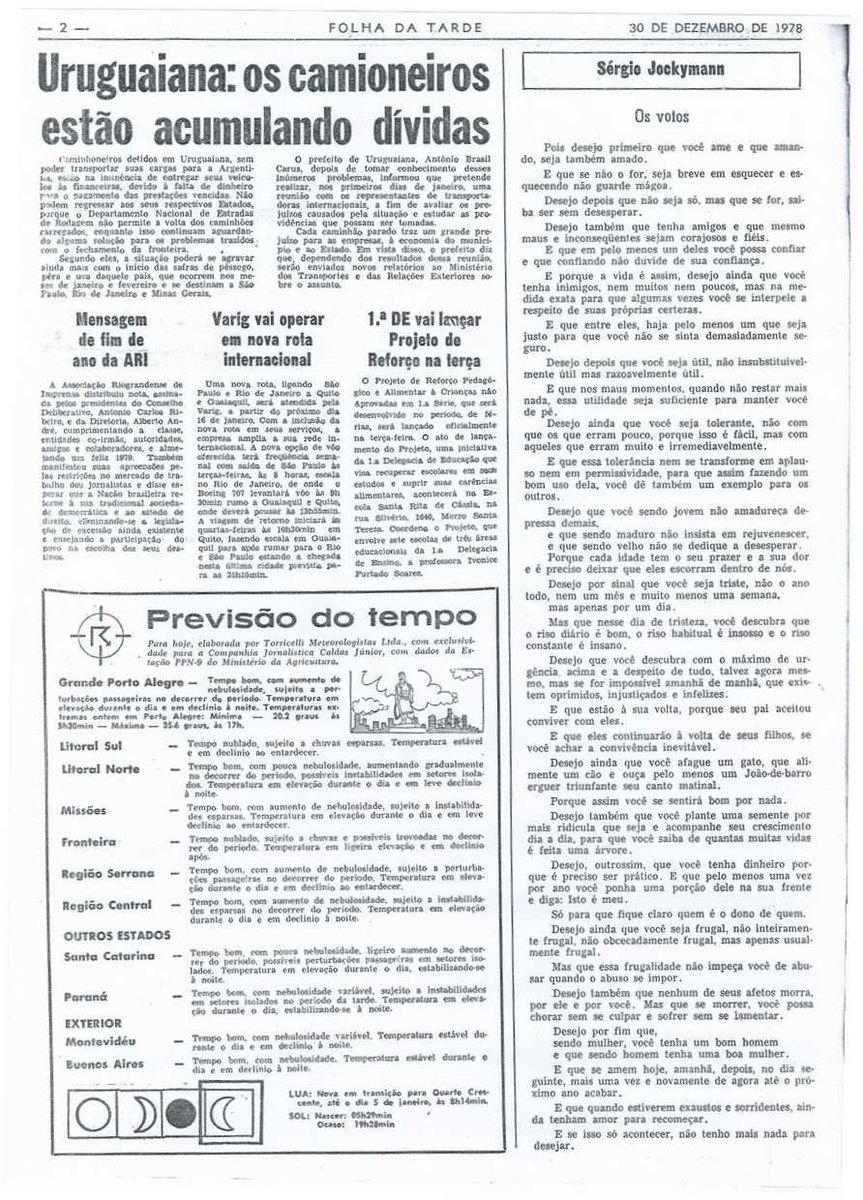 Dizioli's tweet photo. "Os votos"
| Sérgio Jockymann

(Folha da Tarde de 30 de dezembro de 1978). https://t.co/yxznn62d7O