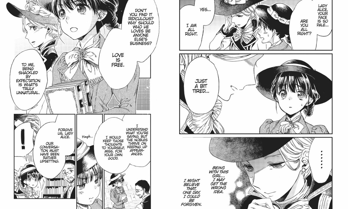 BloodRaven55's tweet photo. can’t say i ever expected to read oscar wilde brought up in a yuri manga as part of a discussion about historical homophobia in britain but damn this scene hits hard https://t.co/xuIu5Ozh5m