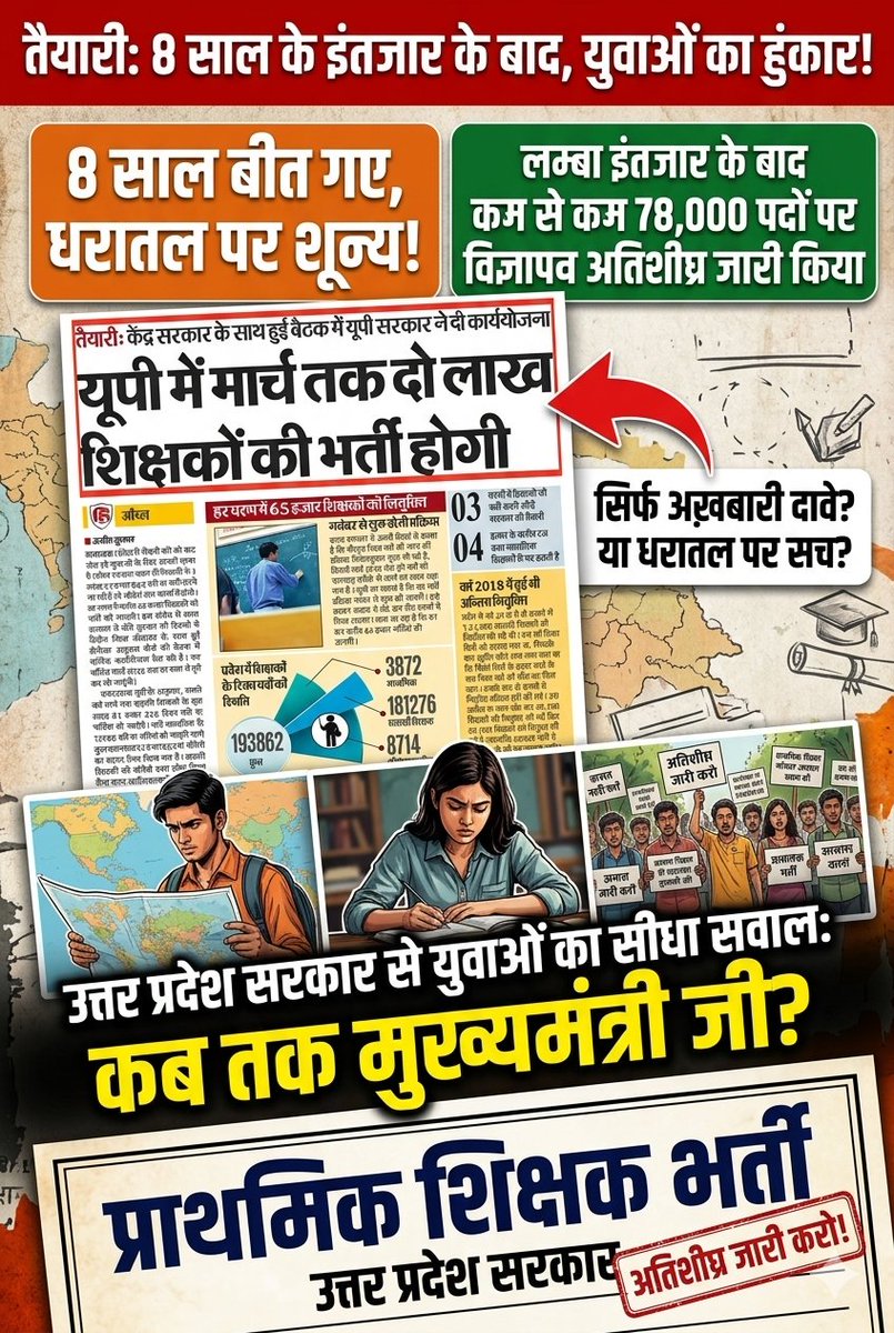 shailpatel1234's tweet photo. अगर 10 जुलाई तक @upesscprayagraj यूपी की शिक्षक भर्ती का परीक्षा कैलेंडर जारी नही करता है तो एक बड़ा आंदोलन करना होगा सभी युवाओं को मिलकर क्योंकि समय बहुत कम बचा हुआ है अपने पास और @PrashantK_IPS90 जी कुछ क्लियर नही कर रहे हैं @thisissanjubjp जी भी शांत बैठे हुए हैं ये गलत है 😭 https://t.co/twBk4bLXzH