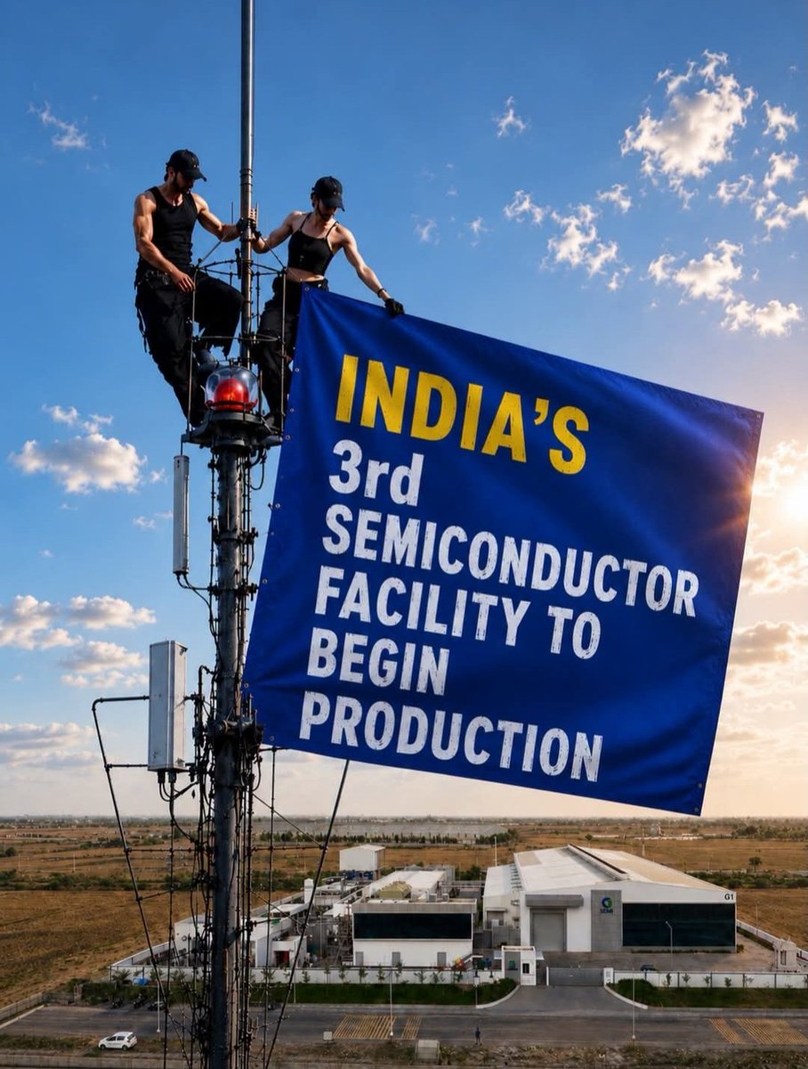 NareshKoshiya's tweet photo. Third semiconductor facility to begin commercial production.🇮🇳 
📍CG Semi, Sanand

#semiconductor #chip #india #tech #hub https://t.co/VXfaHgXFZS