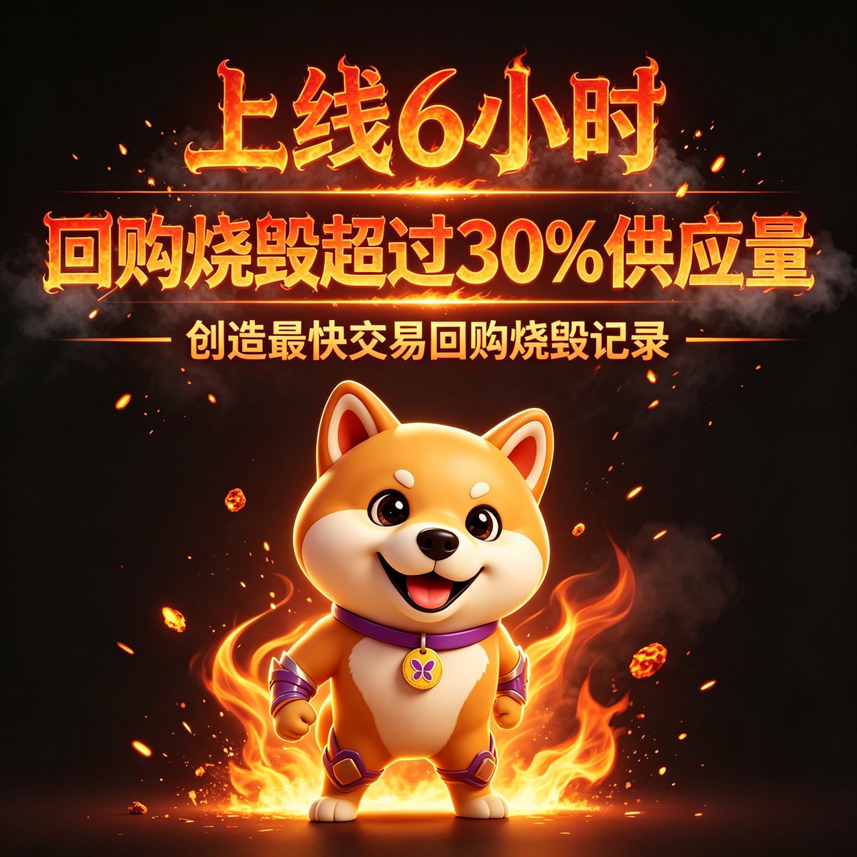 flapdoge's tweet photo. Historic milestone unlocked for $FlapDoge 🔥

Only 6 hours since official launch, we have burned OVER 30% of the total supply via continuous buyback.
We just set the fastest buyback & burn record across the whole market.

This unprecedented extreme deflation is only the beginning, the value of every holder’s tokens will keep soaring.

Those who missed out or panic-sold will regret it sooner or later.

$FlapDoge 创下历史性里程碑 🔥

正式上线仅 6 小时，持续回购销毁总量超 30% 流通供应，一举刷新全市场最快回购销毁纪录！

前所未有的极致通缩仅仅只是开端，每一位持有者手中筹码价值将持续暴涨。

踏空与恐慌抛售离场的人，终将为自己的短视后悔

#FlapDoge #Meme #Innovation