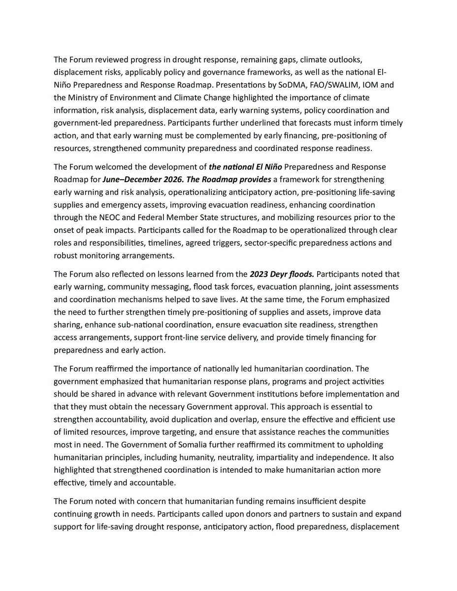 kalkalhuman's tweet photo. @kalkalhuman welcomes the communiqué issued following the Country Humanitarian Forum (CHF 2026) held in Baidoa. We believe that strong collaboration, effective coordination, and concrete action are essential to strengthening protection, delivering humanitarian assistance, and supporting vulnerable communities across Somalia.

We remain committed to working with all stakeholders to implement the forum's key recommendations and build more resilient, inclusive communities where no one is left behind.

Read the key highlights of the communiqué below 👇

#CHF2026 #HumanitarianAction #Protection #HumanRights #Somalia #KalkalHuman @SoDMA_Somalia @SoDMA_Somalia @Sihanet