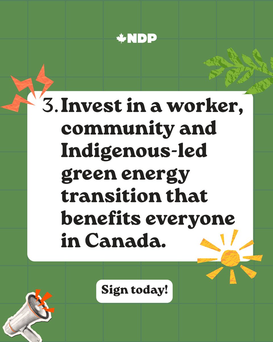 LeahGazan's tweet photo. Yesterday's pipeline announcement is yet another reminder that Prime Minister Carney cares more about lining the pockets of his corporate friends than upholding the Constitutional rights of Indigenous peoples and protecting the public from the escalating climate emergency.

It’s time for us to stand up and tell the Liberal government we’ve had enough!

I would like to remind the Prime Minister that the government’s current approach does not satisfy the “prior” requirement of Free, Prior, and Informed Consent. International standards are clear that Indigenous peoples must be meaningfully consulted before major decisions, approvals, or designations are made. When the federal government unilaterally determines that a project is in the “national interest” and only then initiates consultation, a foundational decision has already been imposed.

Consultation after the fact cannot be considered prior consent.

We need to follow the countries leading the energy transition and build for industries of the future.

That’s why I, with the support of the NDP leader @avilewis, have sponsored @350Canada's petition calling on the federal government to stop pushing environmentally catastrophic new fossil fuel projects, to protect the health of all those impacted by the climate emergency, and to invest in a green energy transition led by workers, communities and Indigenous peoples.

Click the link below to sign our petition and tell Carney: stop accelerating the climate emergency and protect our future:

https://t.co/jKXVUi6LYZ
