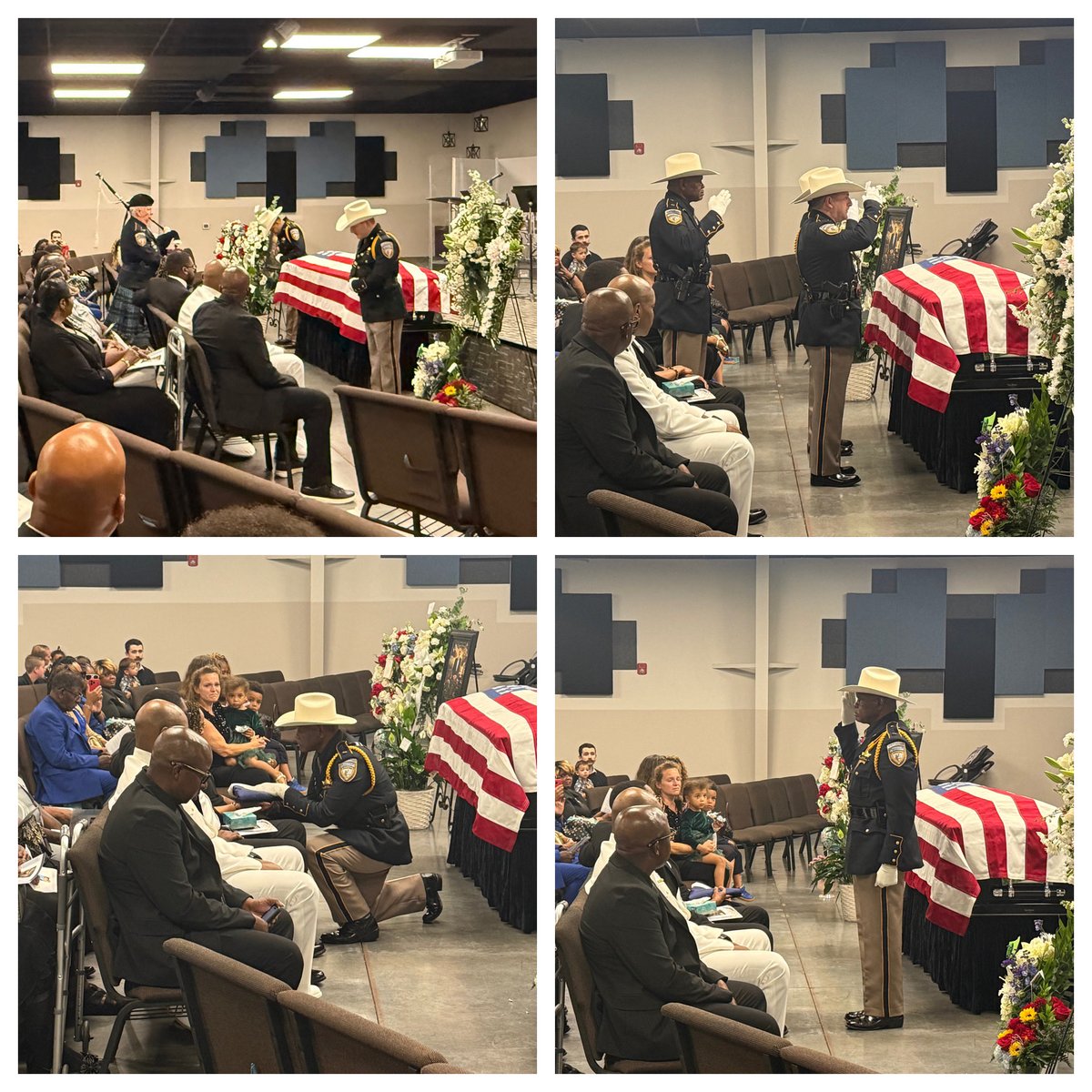 hcso_Jail_Chap's tweet photo. Today at @HCSOTexas, We paused to Remember, Honor and Celebrate the life and service of Retired Deputy Willie Thorton.

#NeverForgotten
@HCSOHonorGuard https://t.co/cSBzlJPGux