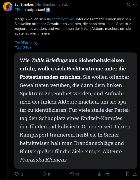LinuxEmbed27's tweet photo. Hahaha, wie sie schon im Vorfeld versuchen, die öffentliche Meinung zu impfen, damit sie leichter Zweifel sähen können, wenn Linksextreme wieder mal gewalttätig werden. https://t.co/ohnCBfevLY