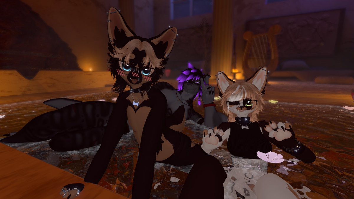 Lemon4Plums2794's tweet photo. Just 2 puppies playing in the shark pool! @Robotrobob clearly nothing could go wrong!? #nsfw #vrchat #joystick https://t.co/dT7aOjnSpC