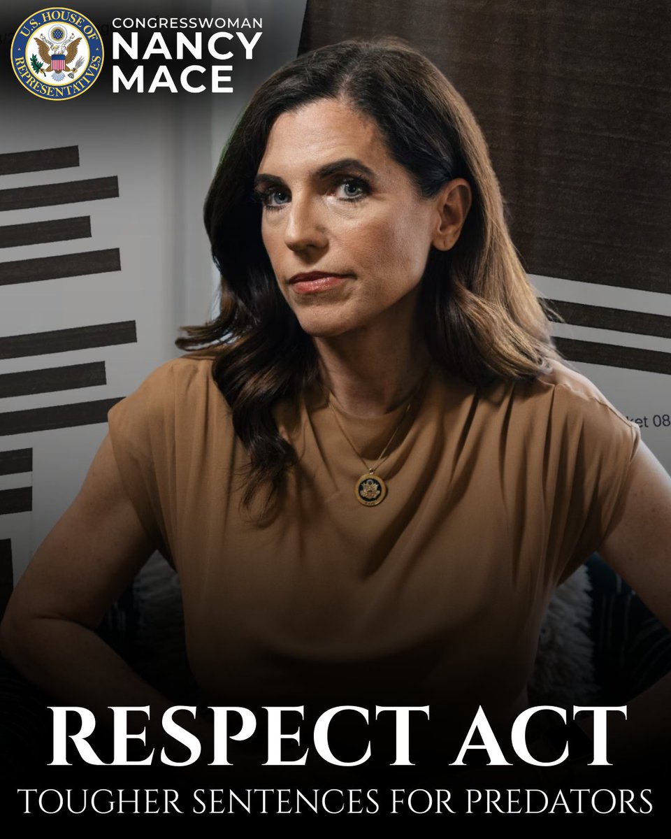 RepNancyMace's tweet photo. Predators weaponizing private images deserve serious jail time.

We introduced the Responding to Exploitation and Sharing of Private Explicit Content and Threats (RESPECT) Act to crack down even harder on those who share or threaten to share private explicit images, including revenge p*rn and AI-generated deepfakes. Our bill increases maximum sentences to up to 5 years for adult victims and up to 10 years when the victim is a minor.

No more slaps on the wrist. No more free passes. Predators belong behind bars.