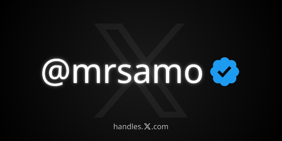 mrsamo's tweet photo. I just got @mrsamo from the X Handle Marketplace!

https://t.co/NfBfxYiCfw https://t.co/M3DSE6Q7bO