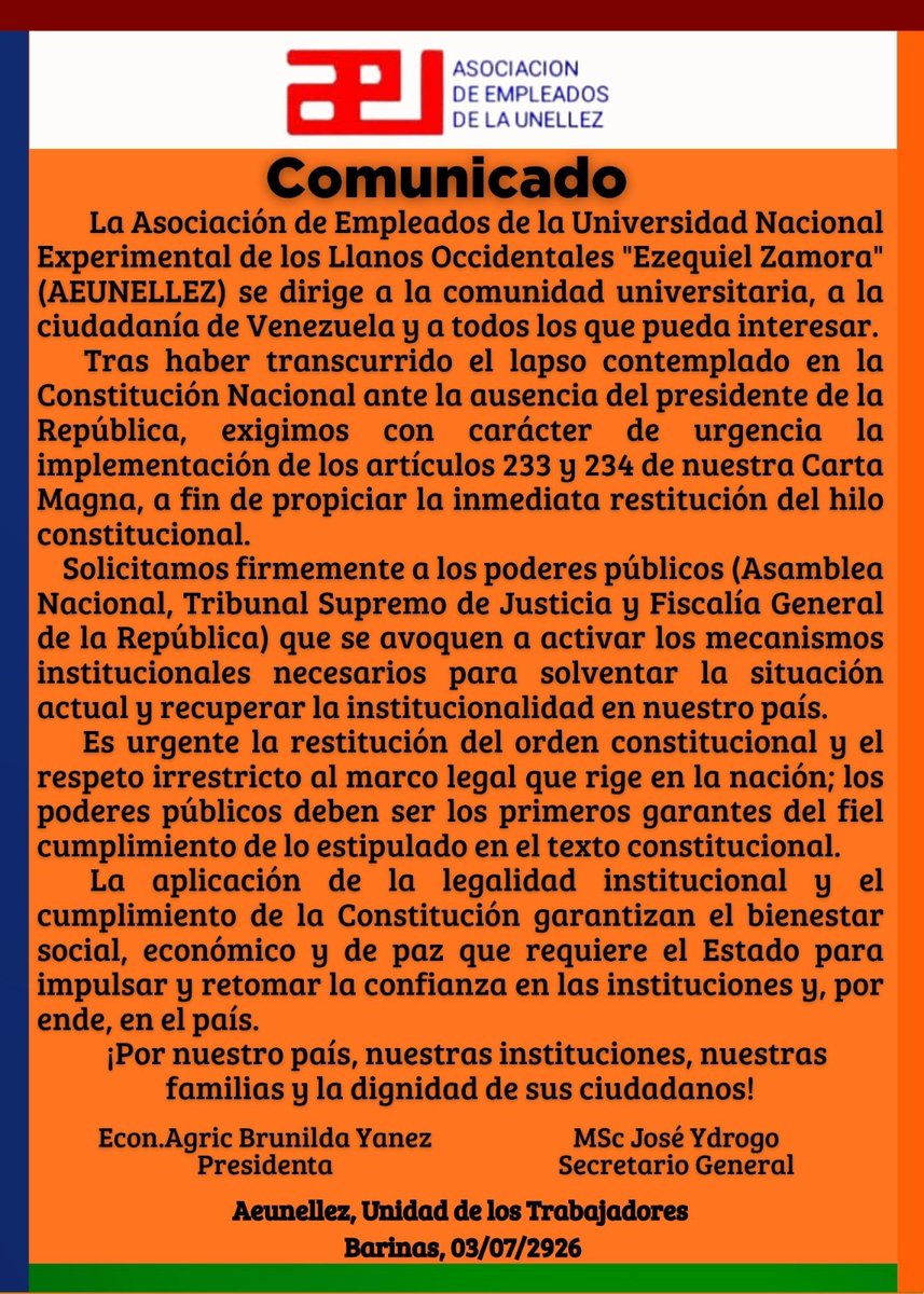 aeunellez2017's tweet photo. Un llamado a la conciencia ciudadana e institucional por el bienestar de nuestro país, sus instituciones y sus habitantes. https://t.co/0lSqUrfEoy