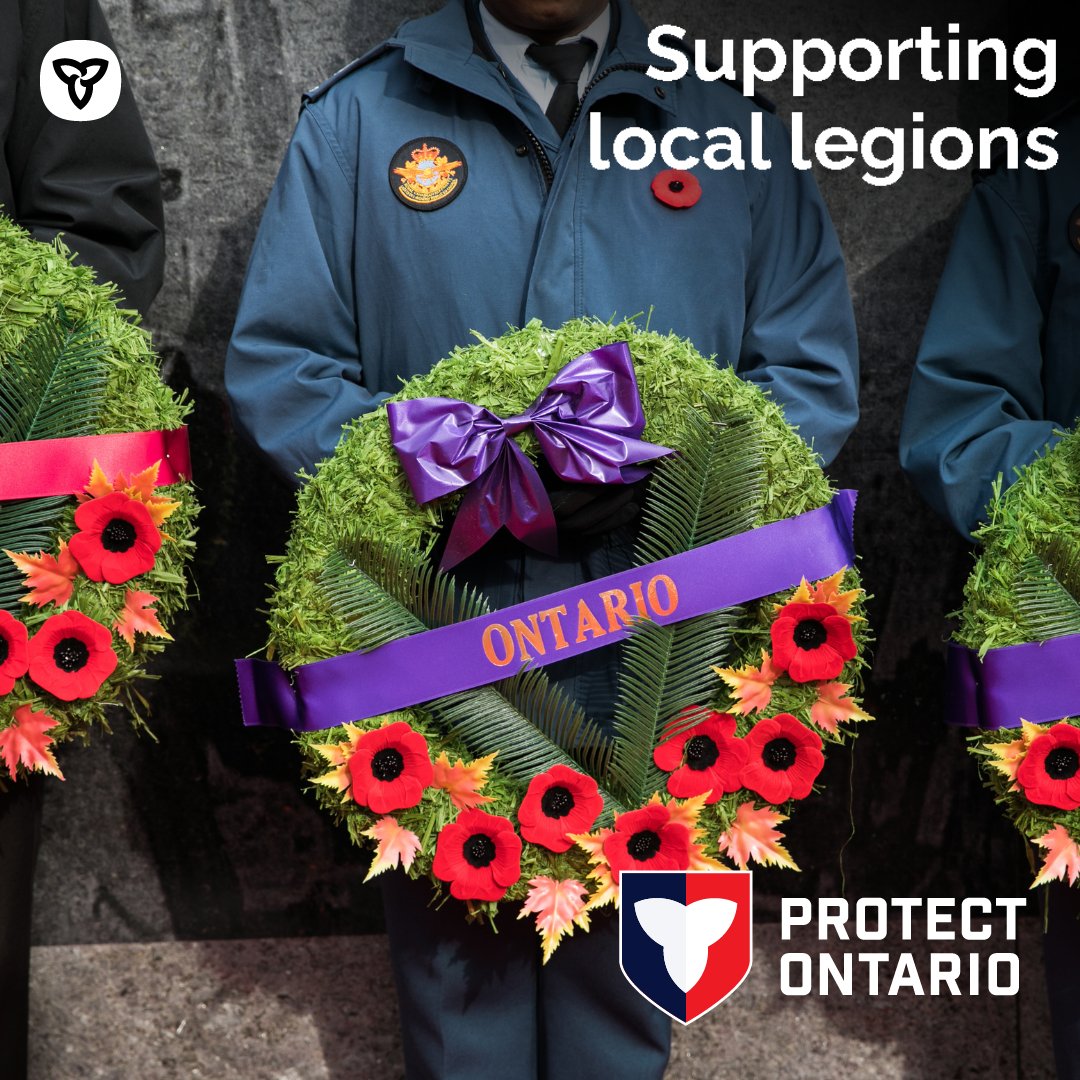 SylviaJonesMPP's tweet photo. Ontario is helping nearly 400 Royal Canadian Legion branches, including in Dufferin-Caledon, reduce costs by providing full rebates on liquor sales licence fees.

Rebates will save Legion branches almost $250,000 over 5 years, helping them continue serving veterans in Ontario. https://t.co/hUNwe43iEe