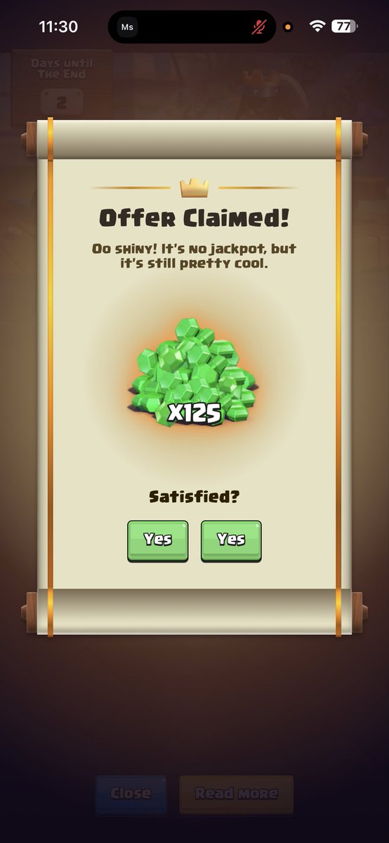 jinbangsun's tweet photo. for the people wondering why guys are voting yes i promise you they not doing it on purpose thought i was tripping the one i opened a day before this didnt even let me pick and then today i get no option at all 😂 @supercell @ClashRoyale #clashroyale https://t.co/J5ya8VYnVe