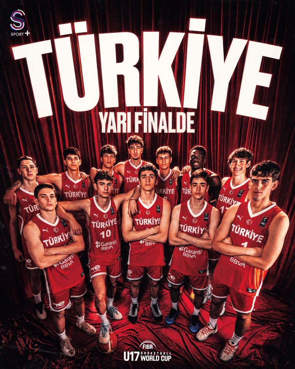 ssportplustr's tweet photo. YARI FİNALDEYİZ! 🇹🇷🇹🇷

U17 Erkek Basketbol Milli Takımımız, FIBA U17 Dünya Kupası çeyrek final karşılaşmasında Fransa'yı 94-87 mağlup ederek yarı finalde Sırbistan'ın rakibi oldu! 🔥🏀 https://t.co/3YLDtkaFSl