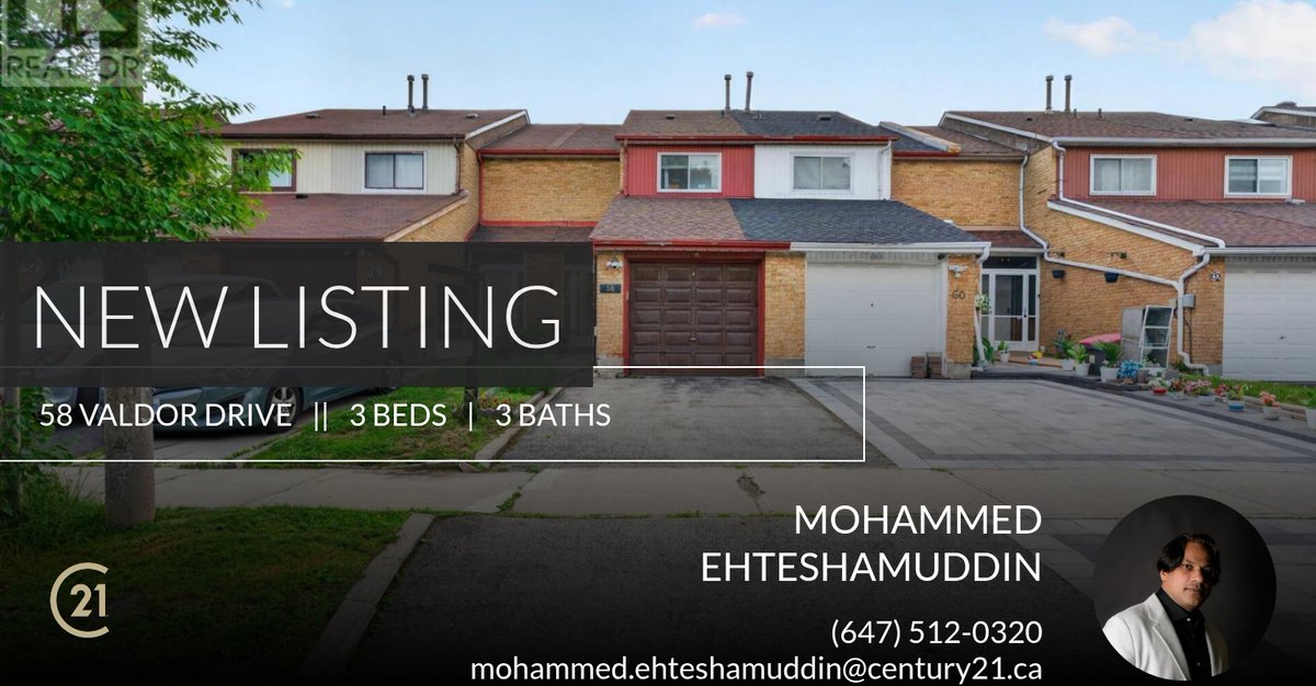 Tech0320's tweet photo. Mohammed Ehteshamuddin | REALTOR® | Century 21 Leading Edge Realty Inc., Brokerage

📍 New Listing 📍 Take a look at this fantastic new property that just hit the market located at 58 Valdor Drive in Toronto (agincourt North). Reac... https://t.co/8pMmlymAoD https://t.co/35whriRR2E