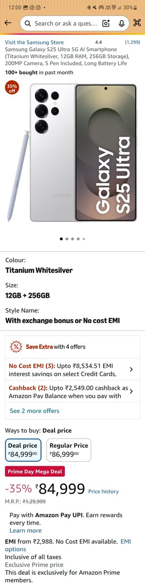 naveendilipsing's tweet photo. @stufflistings Deal Price - ₹84,999 

#AmazonPrimeDaySale #GalaxyS25UltraDay5

@stufflistings #stufflistingsarmy https://t.co/FZJBFK279M