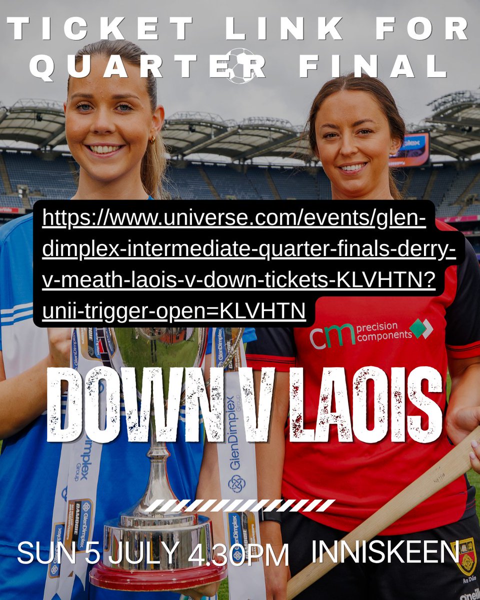 downcamogie_'s tweet photo. Ticket link for Sunday's All Ireland Quarter Final. Let's go Down! https://t.co/QBgTqqiZjQ