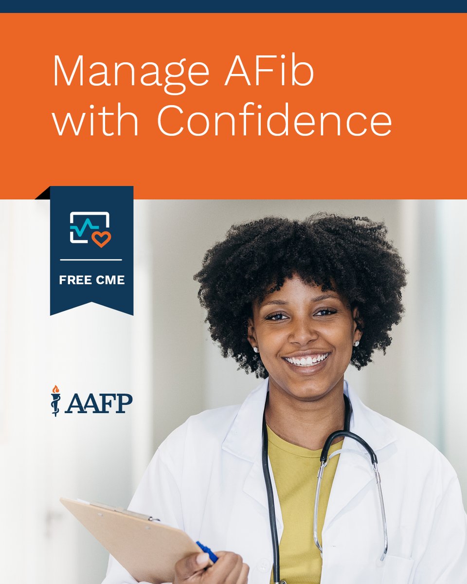 OregonAFP's tweet photo. Enhance your understanding of AFib clinical guidelines and apply them to real-world patient care with free CME, an insightful podcast and expert resources. https://t.co/NrbzHx0TXk https://t.co/Y2DQ9a7MFc