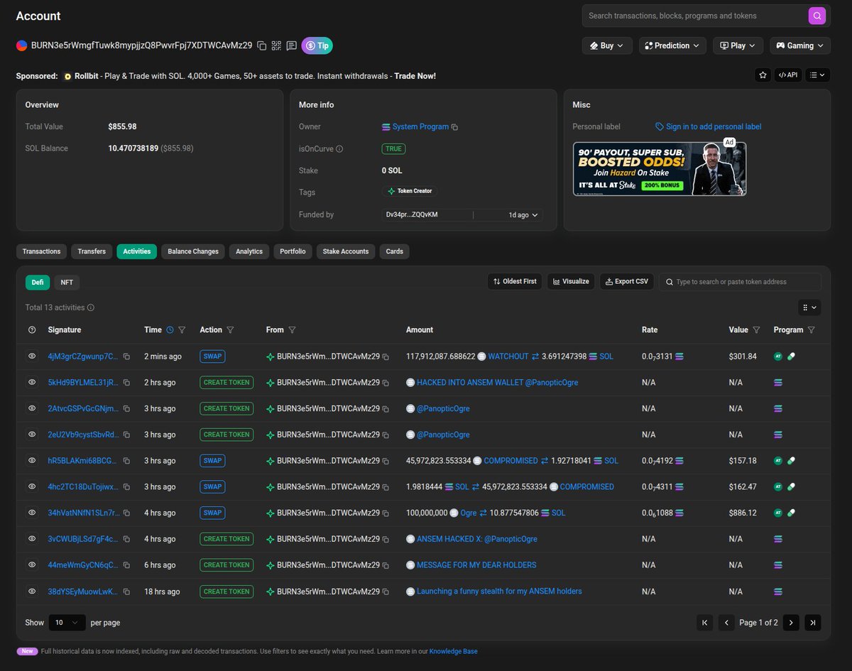 bitcom01's tweet photo. @blknoiz06 @GloryOnChain This guy created his own airdrop https://t.co/WyQDj0Hqx8