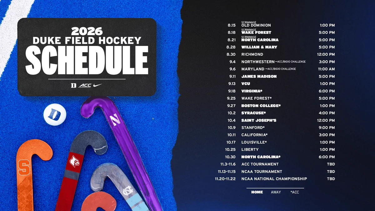 2026 Duke Field Hockey Schedule