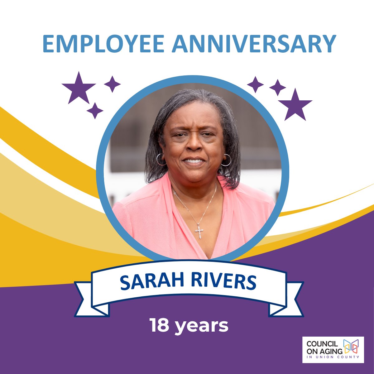 COAUnionCounty's tweet photo. This month, we're celebrating two very special members of the Council on Aging family!

🎉Sarah Rivers – 18 years
🎉Julie Fox – 2 years

Thank you both for your years of service. We are so grateful for all you do! https://t.co/OG3MEBvXMG
