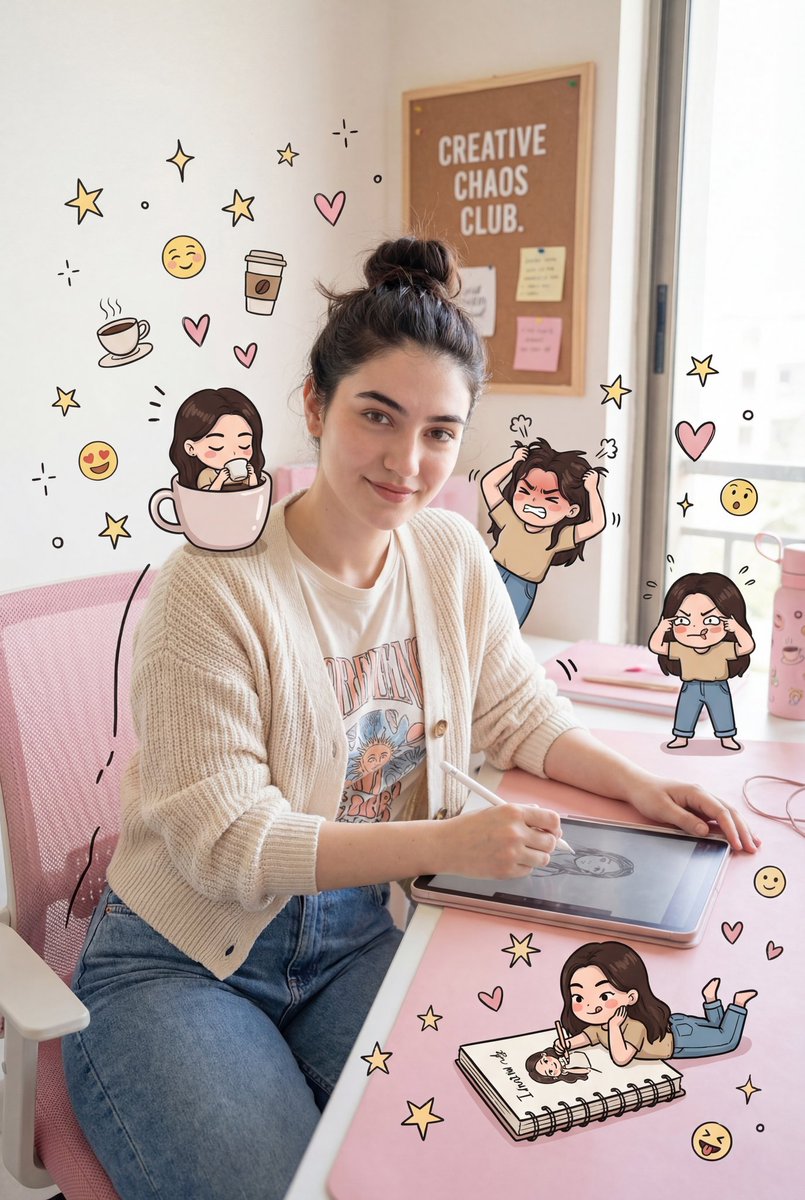 Pink Office Chibi Scene