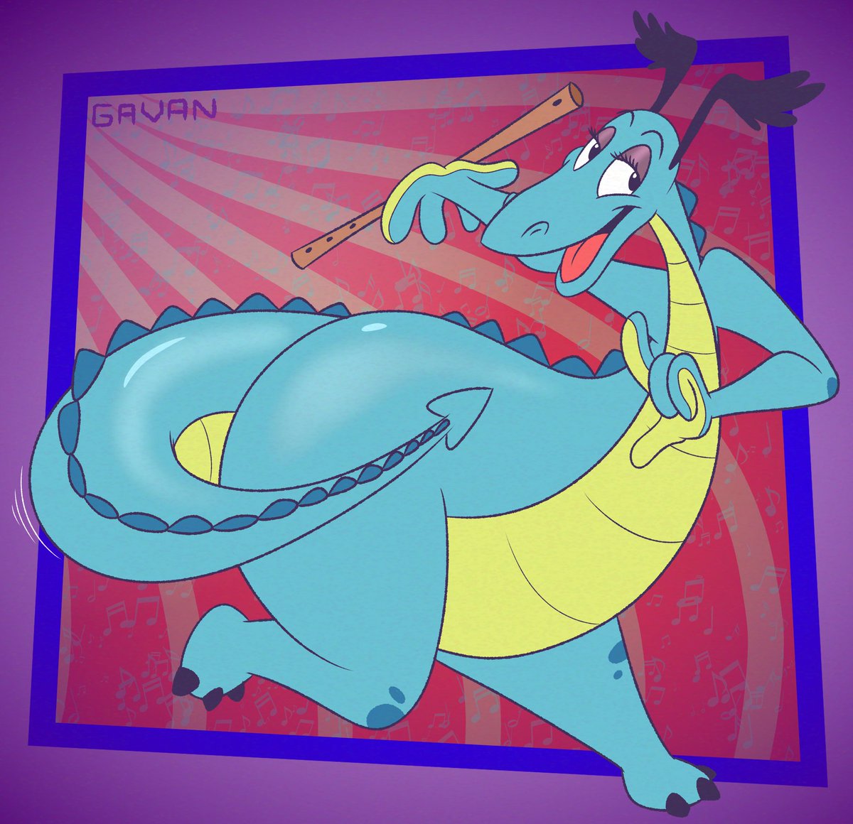 GavanZude's tweet photo. This dragon is not like other dragons, he doesn't rant or roar, he's just a big fan of poetry and music! "Special" version at my pae-tor-ee-on.
#TheReluctantDragon https://t.co/Lc9zQ3mJWA